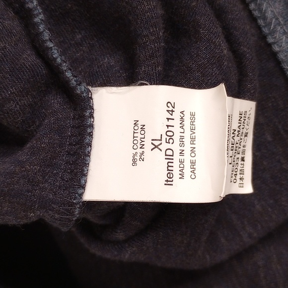 L. L. Bean Men's Washed Cotton Double-knit Crewneck Heathered Raglan Shirt - Picture 9 of 9